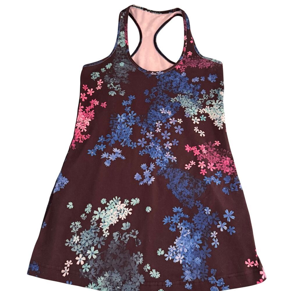 Lululemon Cool Racerback tank Blurry Belle Multi floral sz 6 yoga activewear
